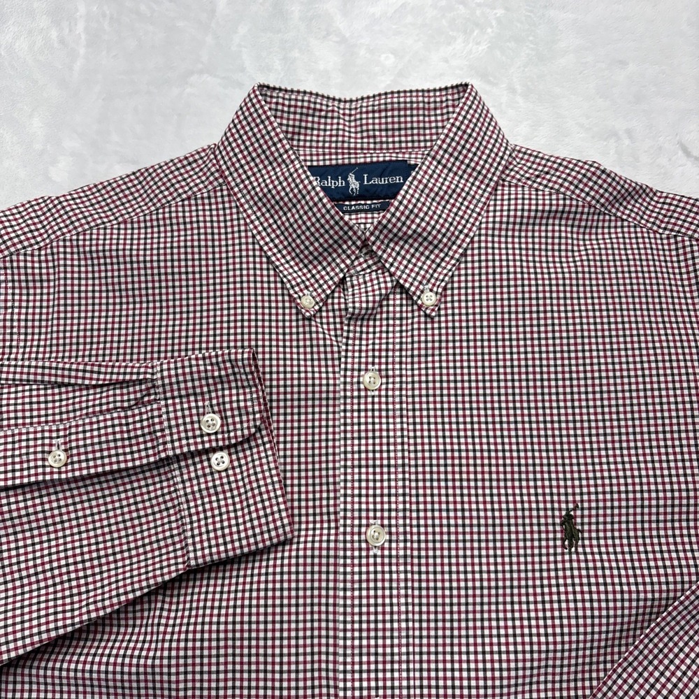 Polo Ralph Lauren Dress Shirt Men's 16 1/2 - 36/37 Classic Fit Plaid Button Down
